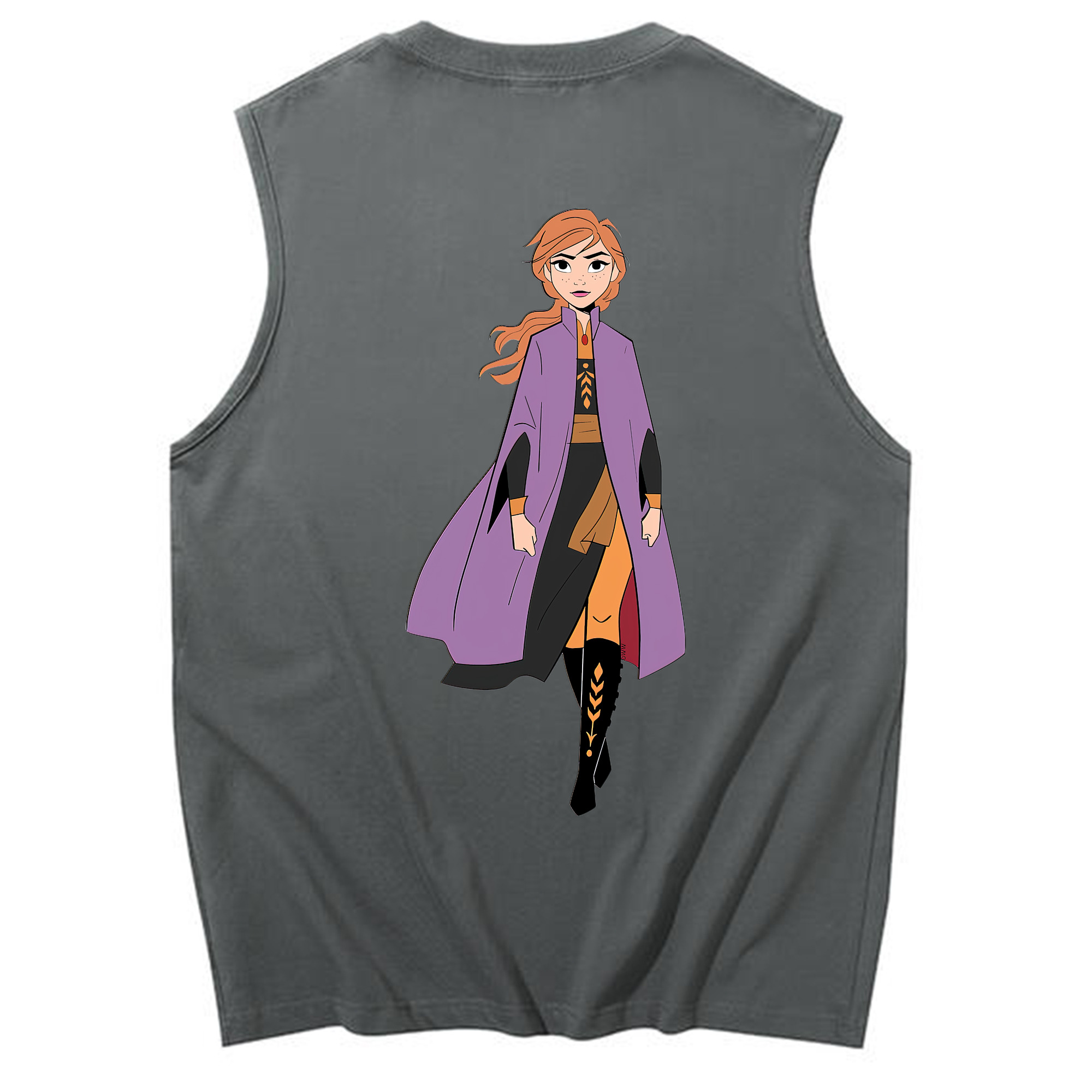 （画像用） アナと雪の女王 アンナ エルサ Frozen Anna Elsa コットン100％タンクトップ（背面プリント）
